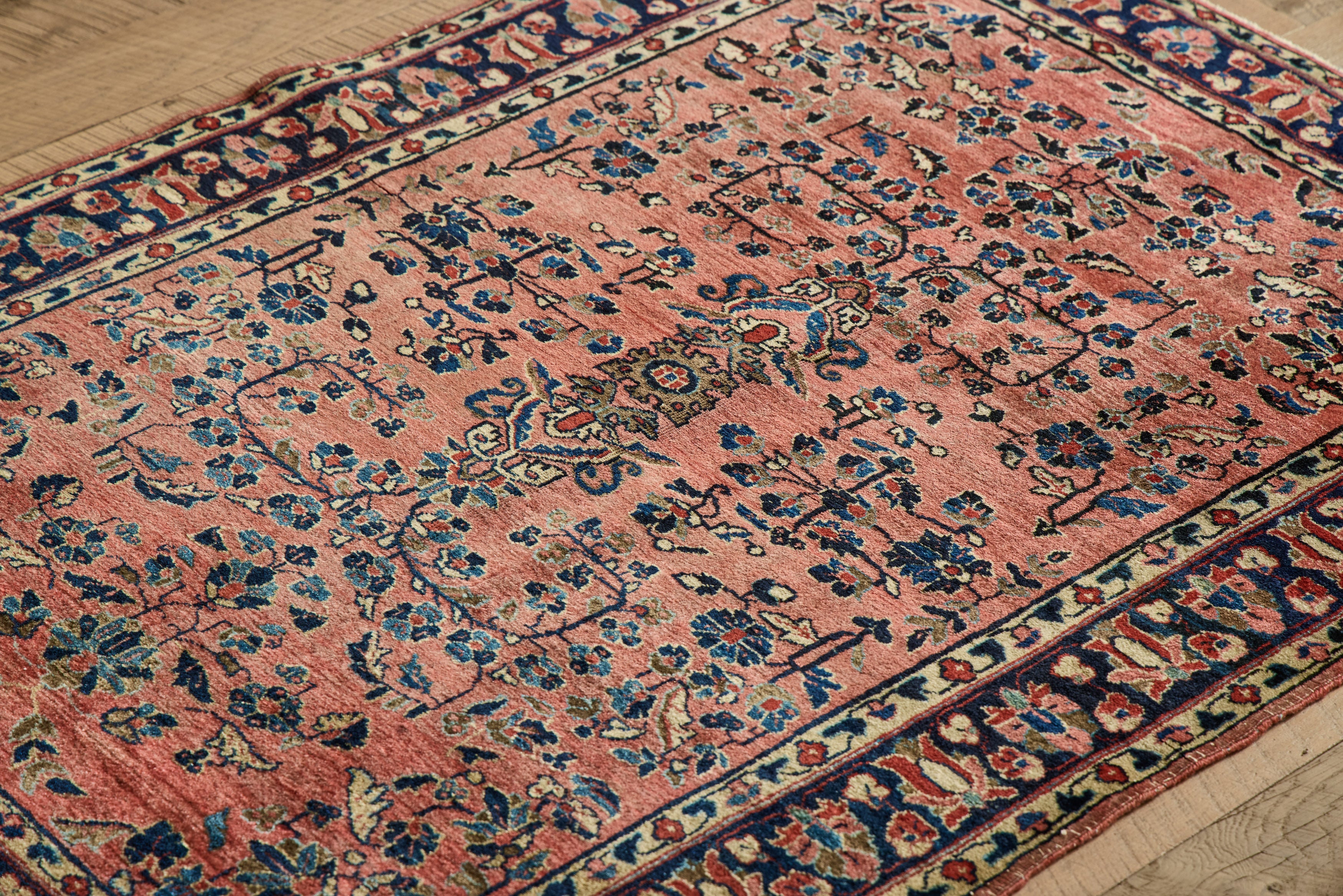 Rose Pink Sarouk Rug 3'7 X 4'10