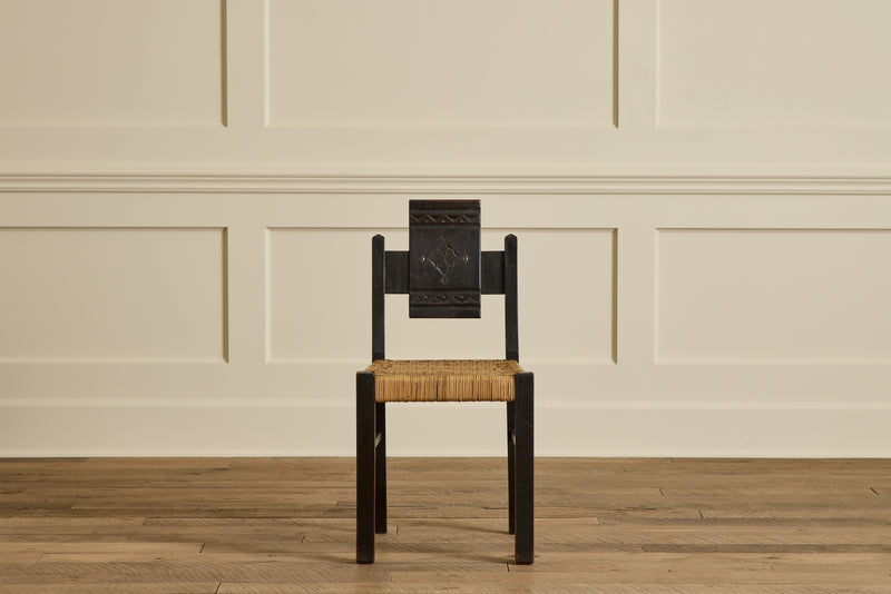 Set of 4 Brutalist Carved Chairs