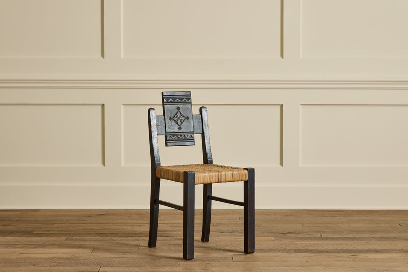 Set of 4 Brutalist Carved Chairs