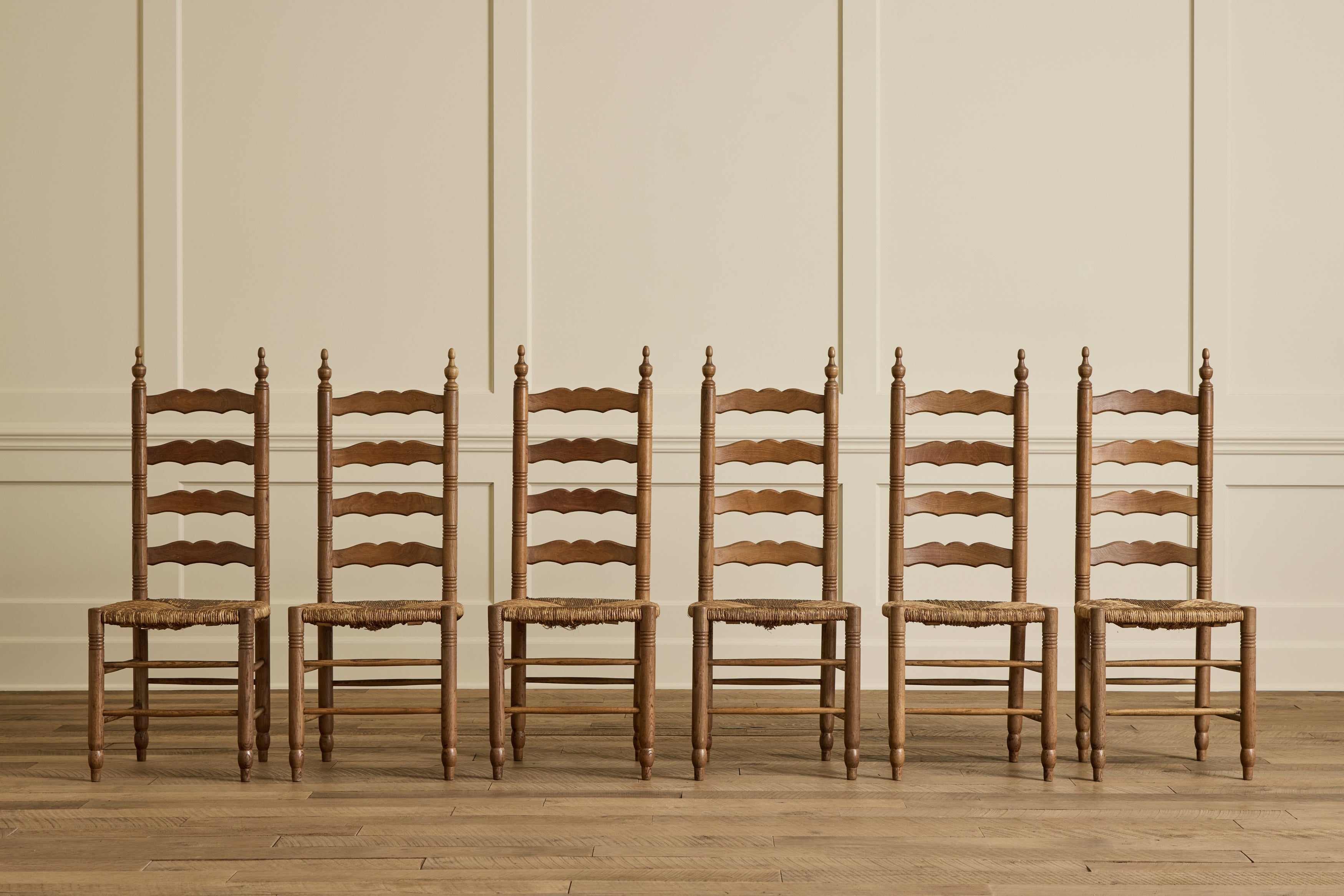 Set of 6 French Ladder Back Chairs
