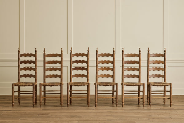 Set of 6 French Ladder Back Chairs