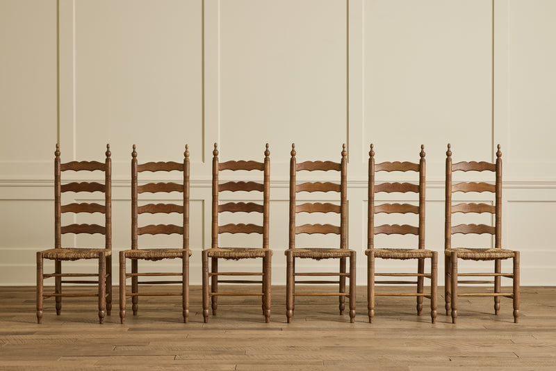 Set of 6 French Ladder Back Chairs