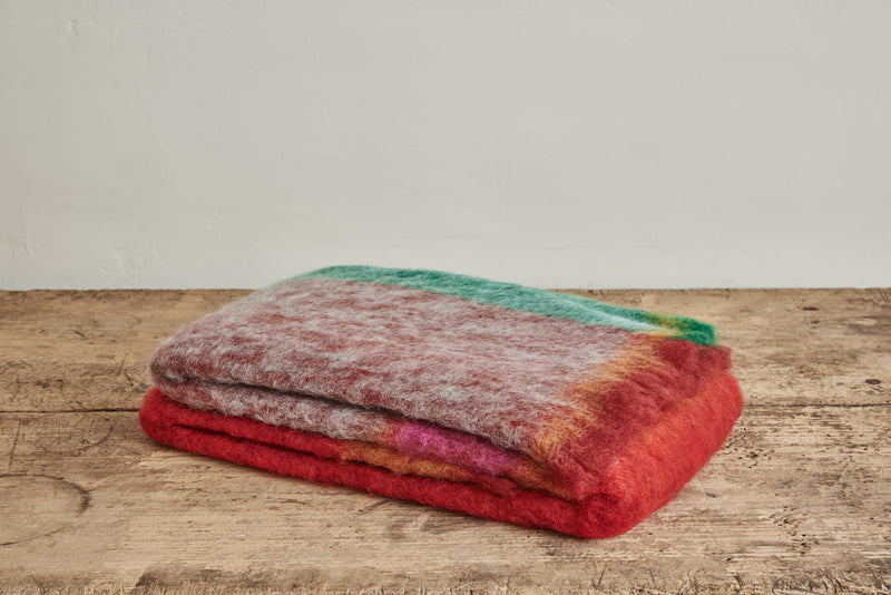 Nickey Kehoe Mohair Throw in Red Clay