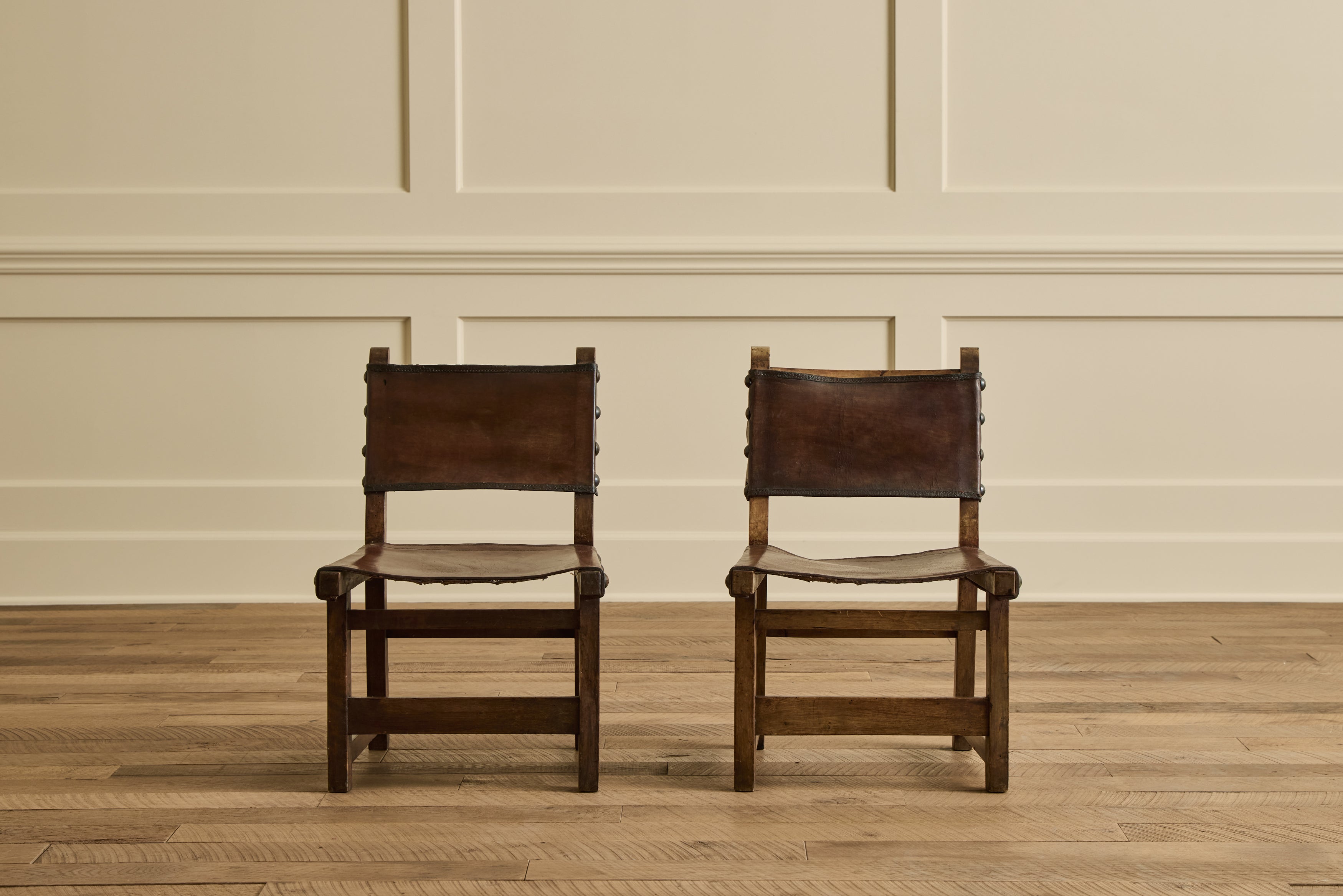 Pair of Leather Sling Chairs