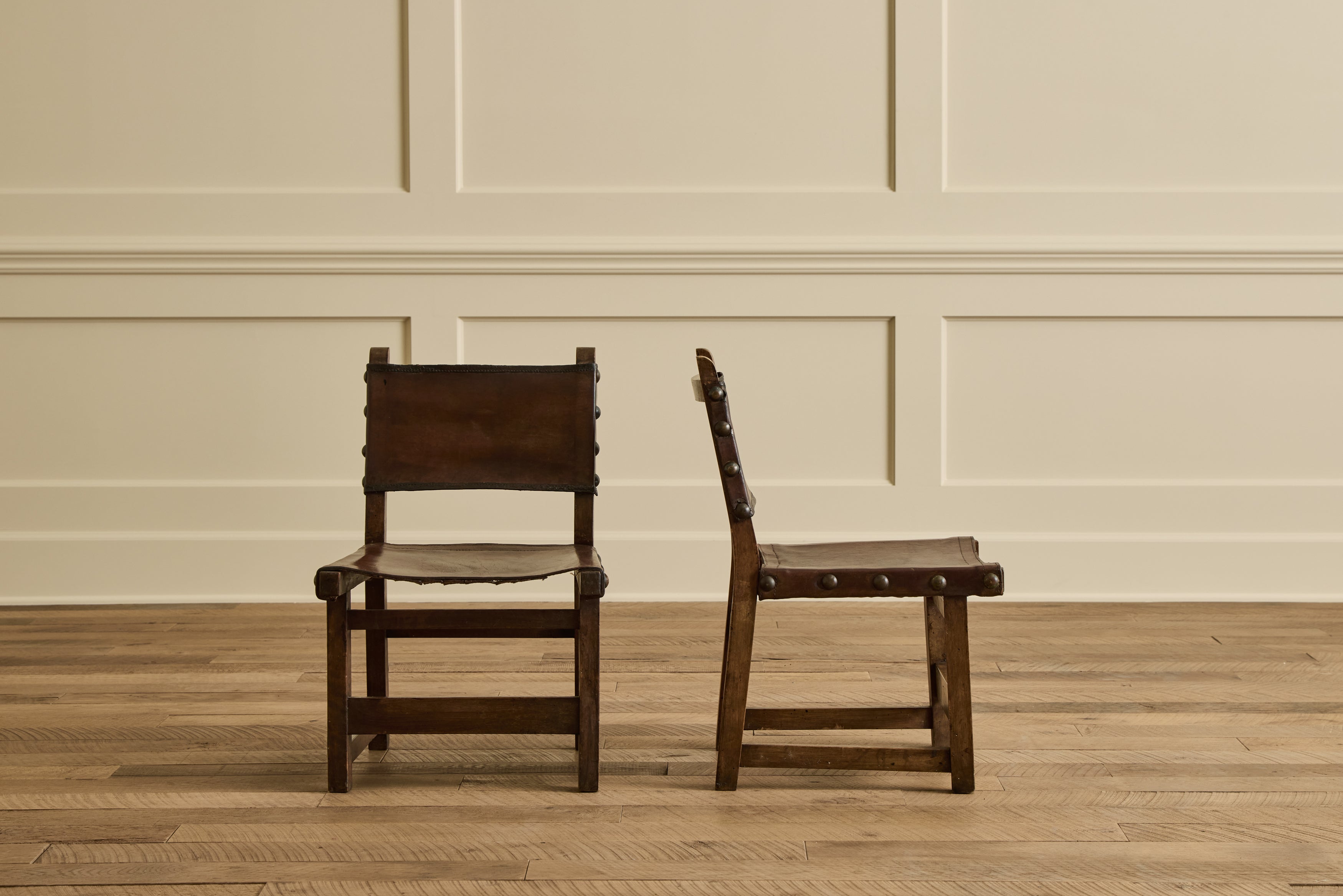 Pair of Leather Sling Chairs