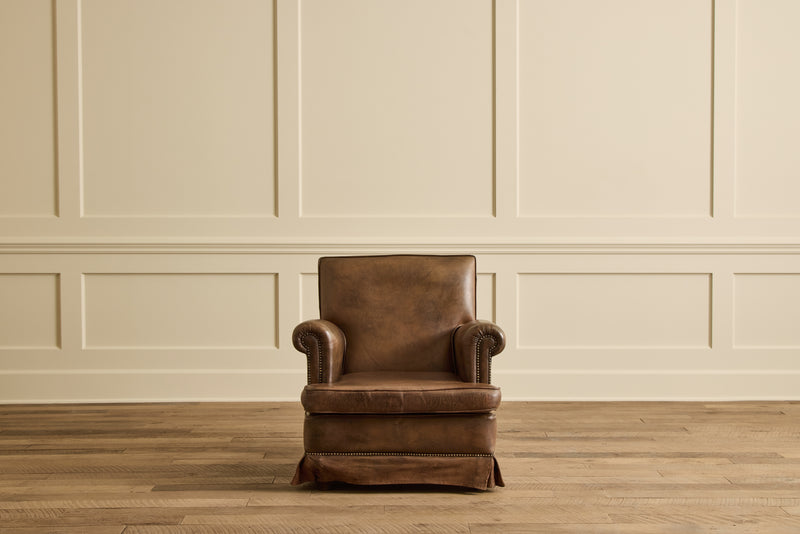 Pair of French Leather Arm Chairs