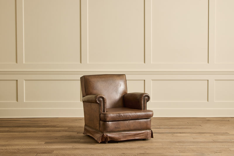 Pair of French Leather Arm Chairs