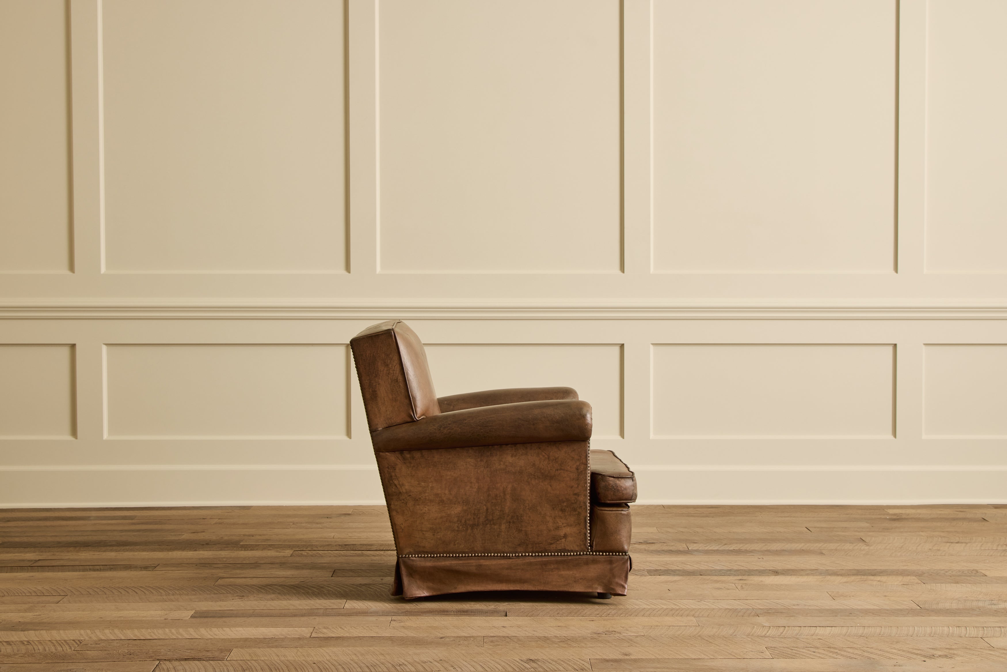 Pair of French Leather Arm Chairs