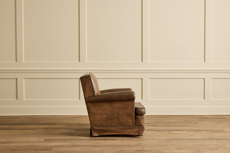 Pair of French Leather Arm Chairs