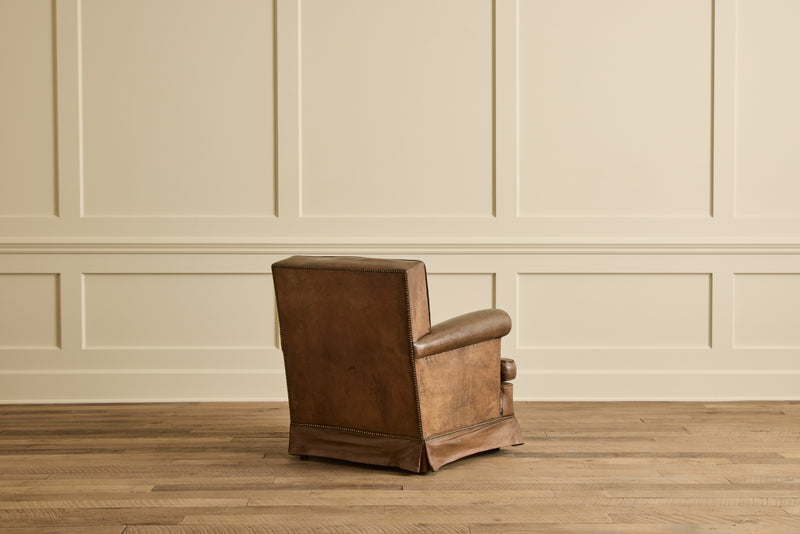 Pair of French Leather Arm Chairs