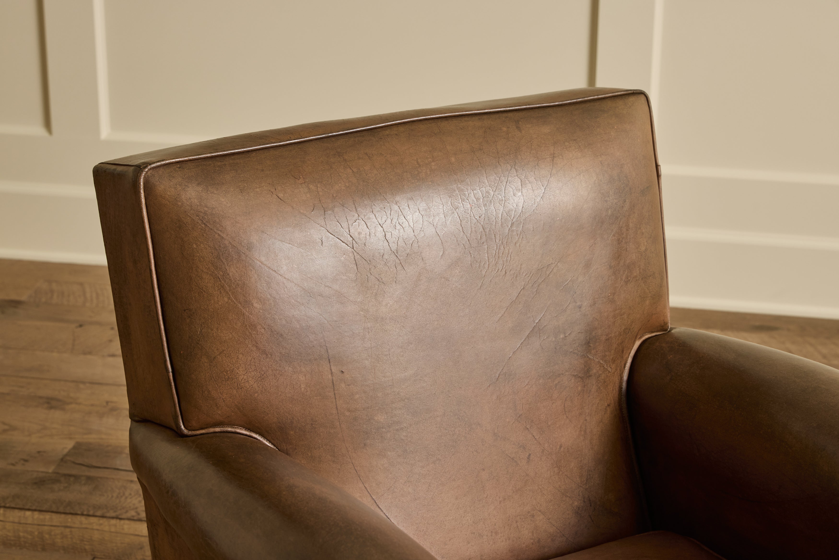 Pair of French Leather Arm Chairs