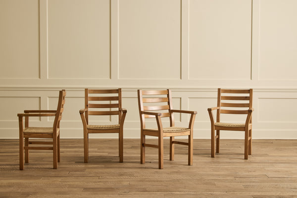 Set of 4 Pine Wood Dining Chairs
