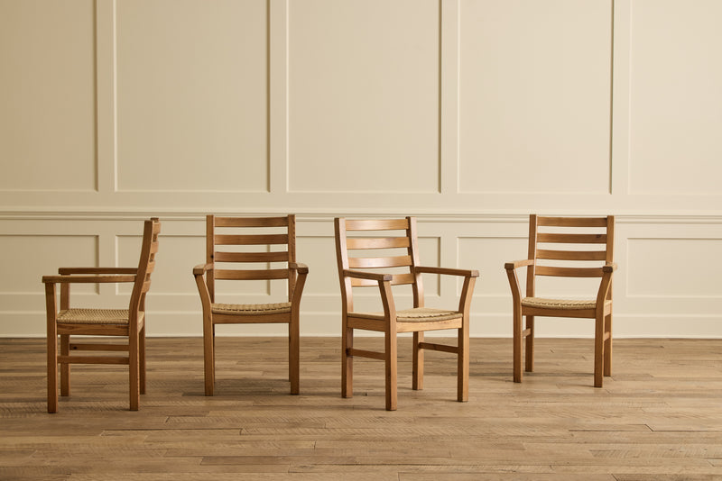 Set of 4 Pine Wood Dining Chairs
