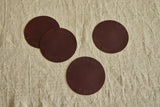 Fringe Leather Coasters in Buffalo Brown, Set of 4