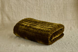 Golden Velvet and Grey Linen Throw