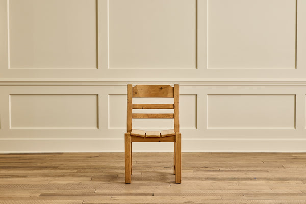 Set of 6 Brutalist Pine Chairs