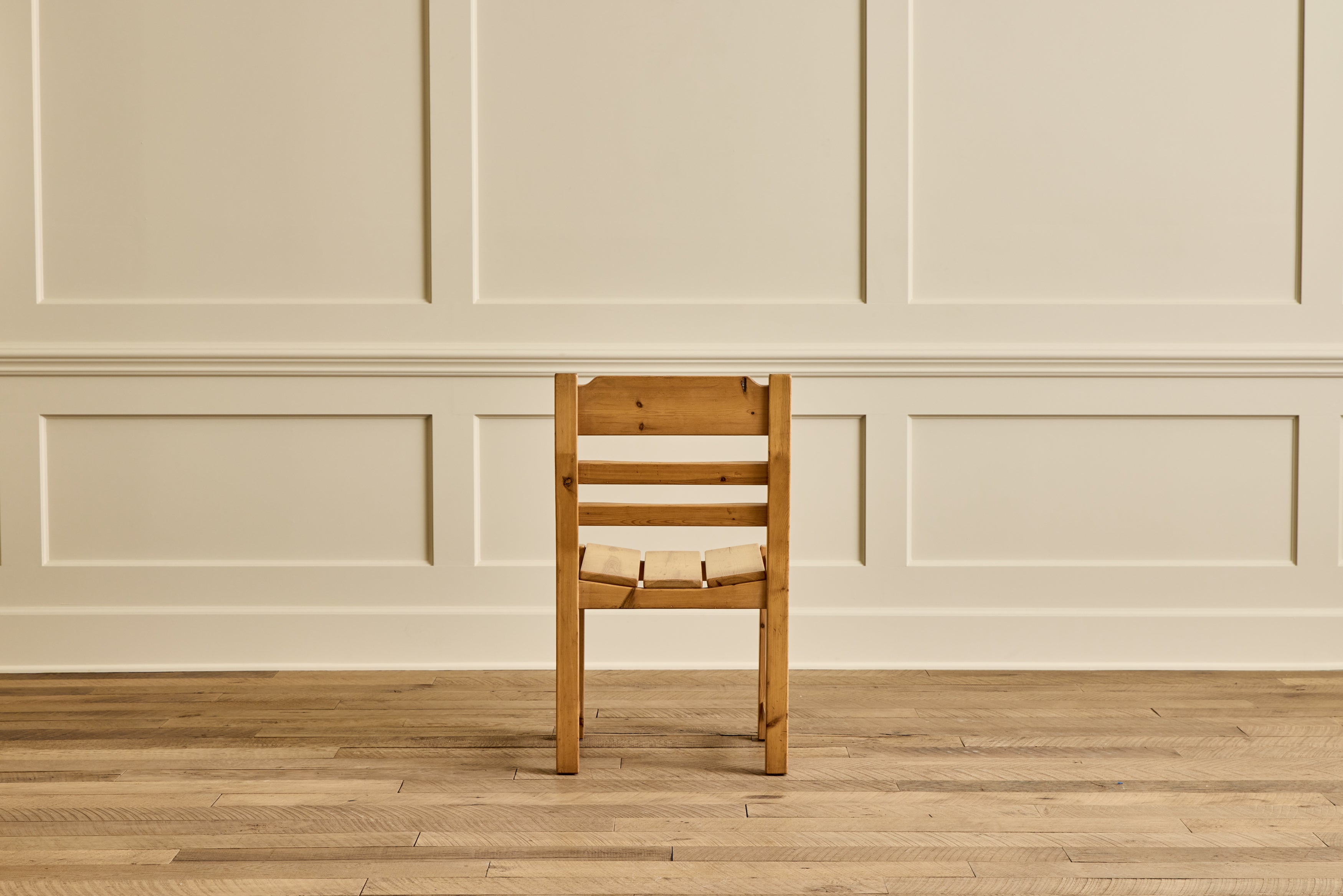 Set of 6 Brutalist Pine Chairs