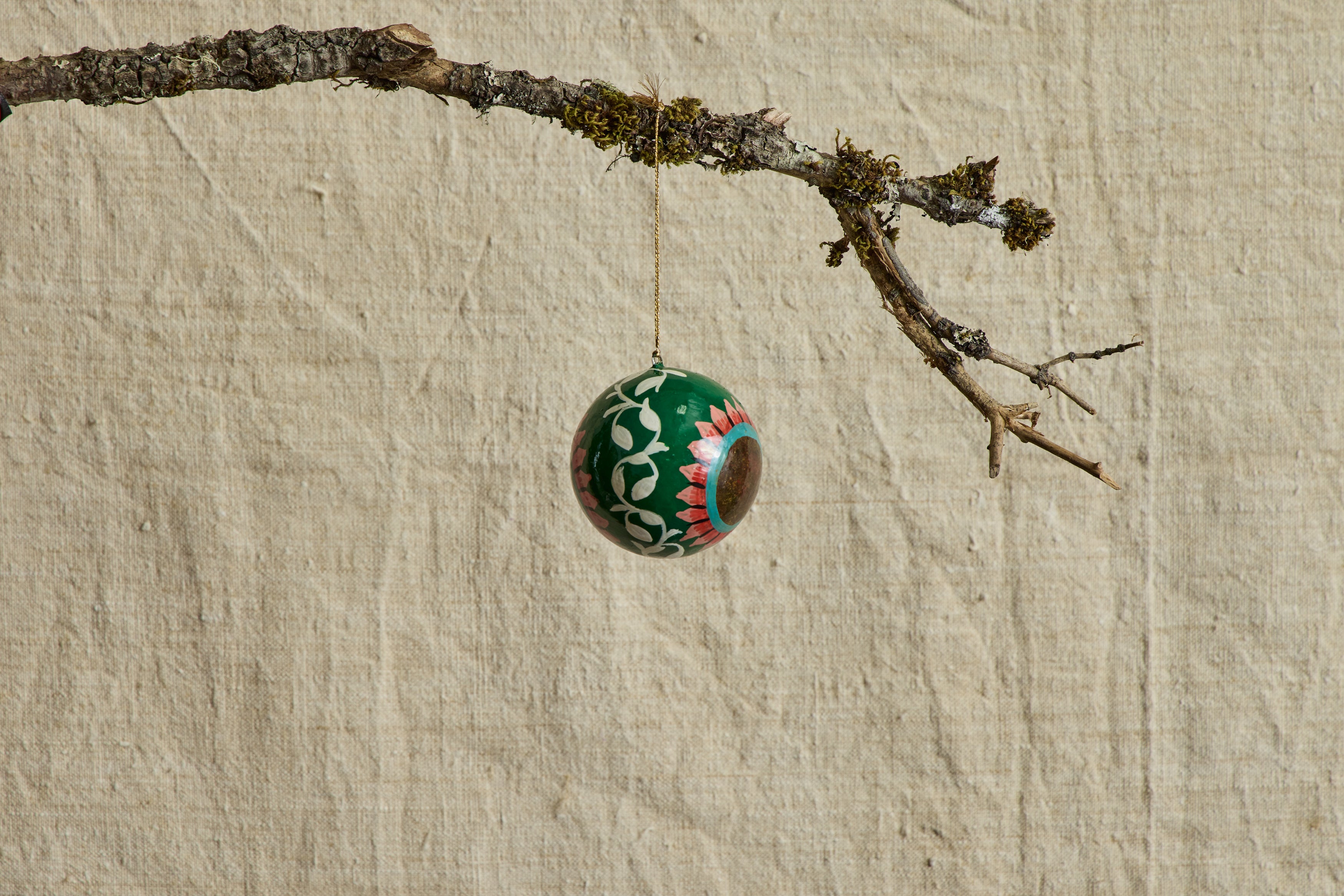 Painted Ball Ornament, Flower Ball