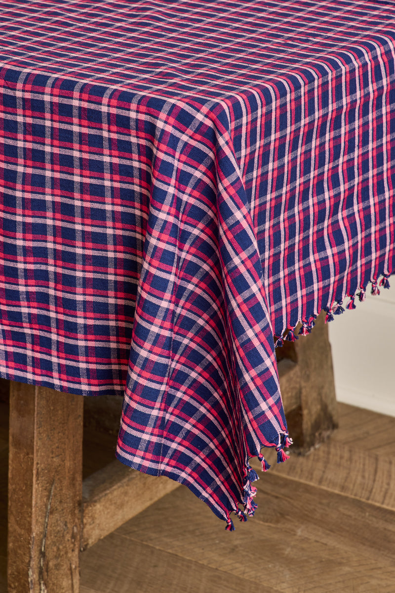 Alexandra Navy Plaid Tablecloth
