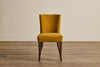 Shown in Customer's Own Material (Barker House, Velvet Ochre and Samuel & Sons, Saisons Cord in Basil) And Saddle| Inquire for Pricing