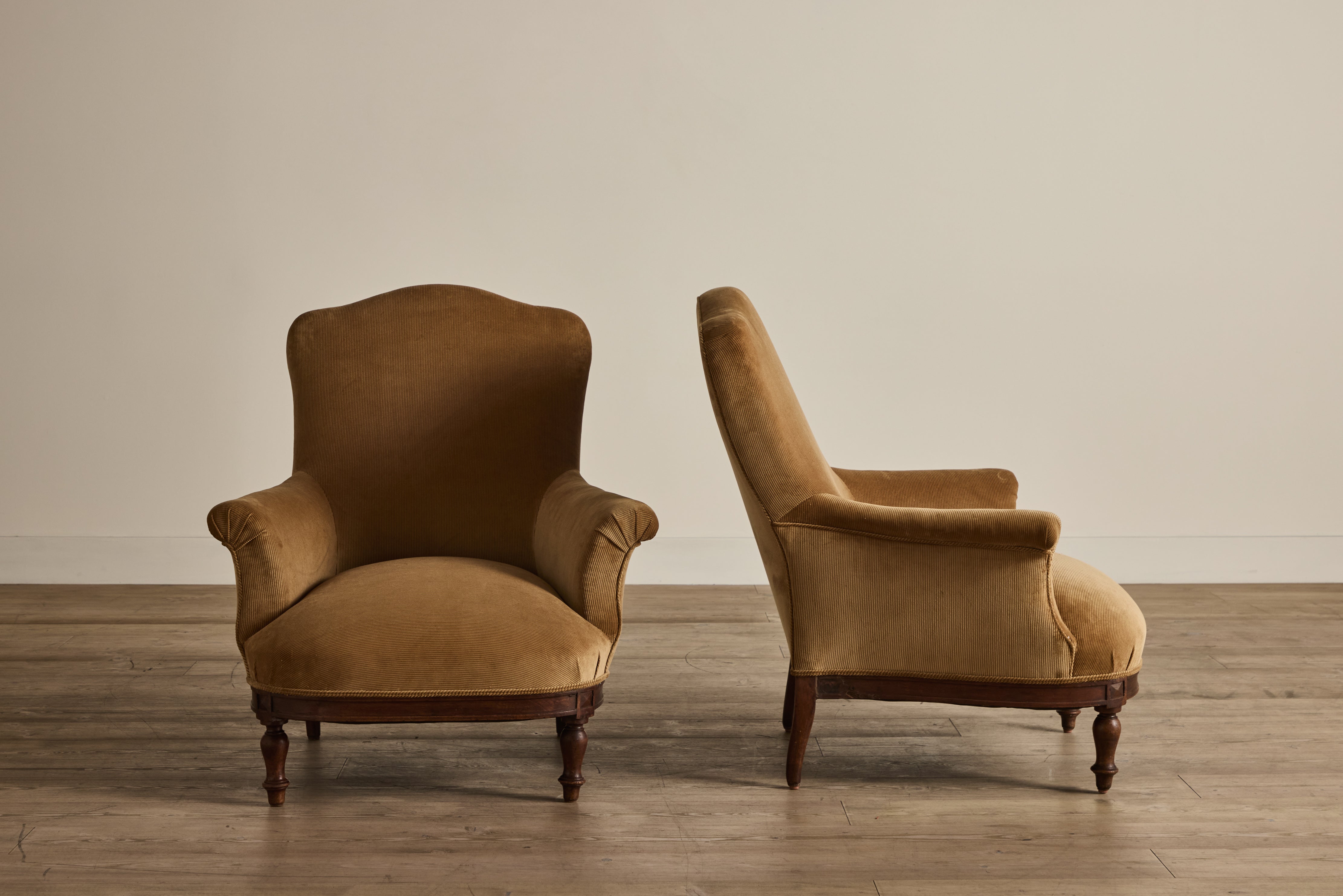 Pair of Crapaud Corduroy Chairs (NYC)