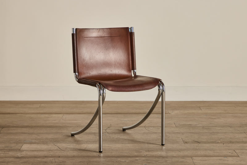 Leather & Chrome Chair (LA)