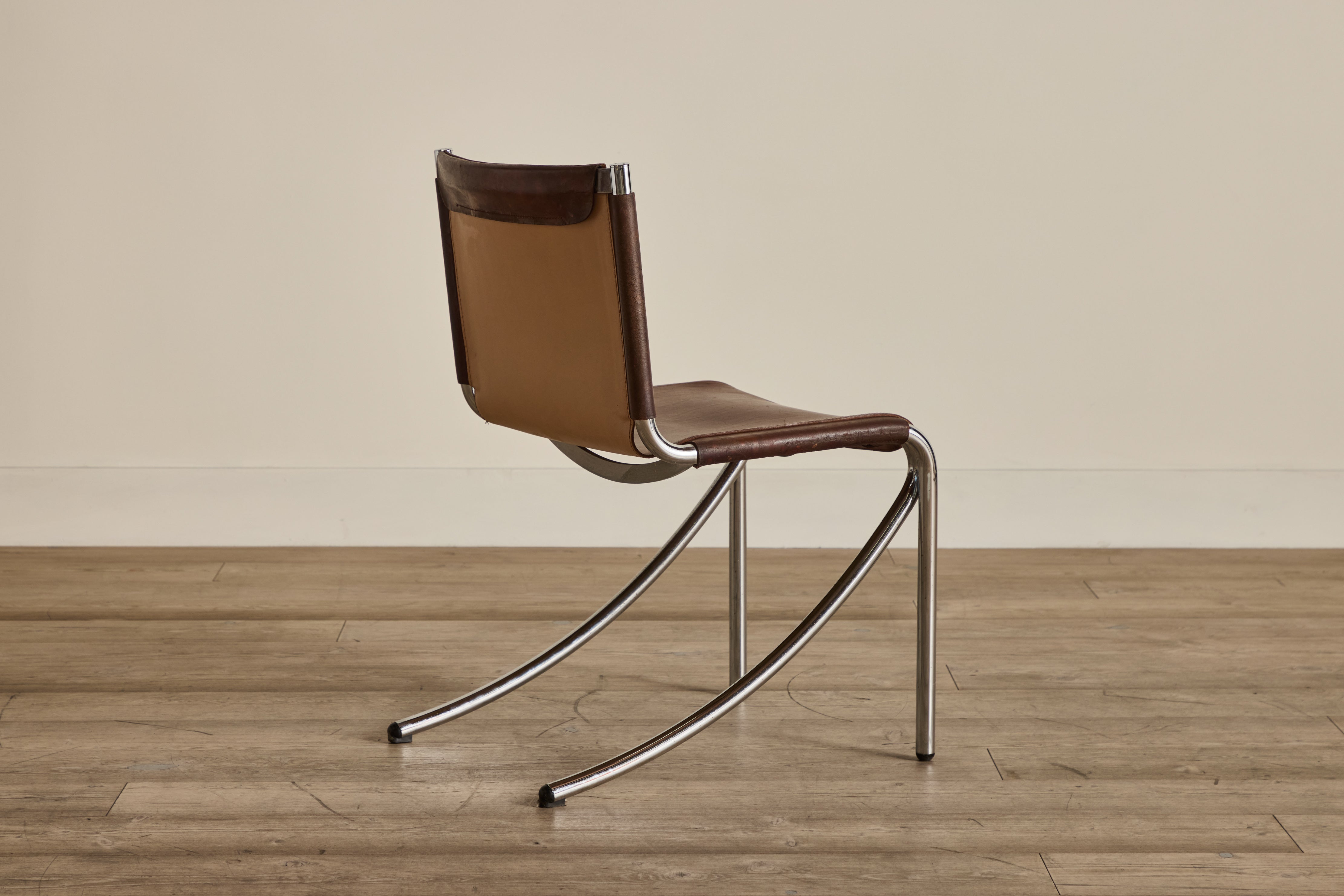 Leather & Chrome Chair (LA)