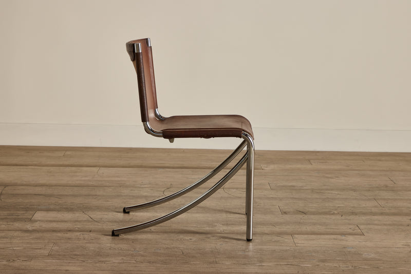 Leather & Chrome Chair (LA)