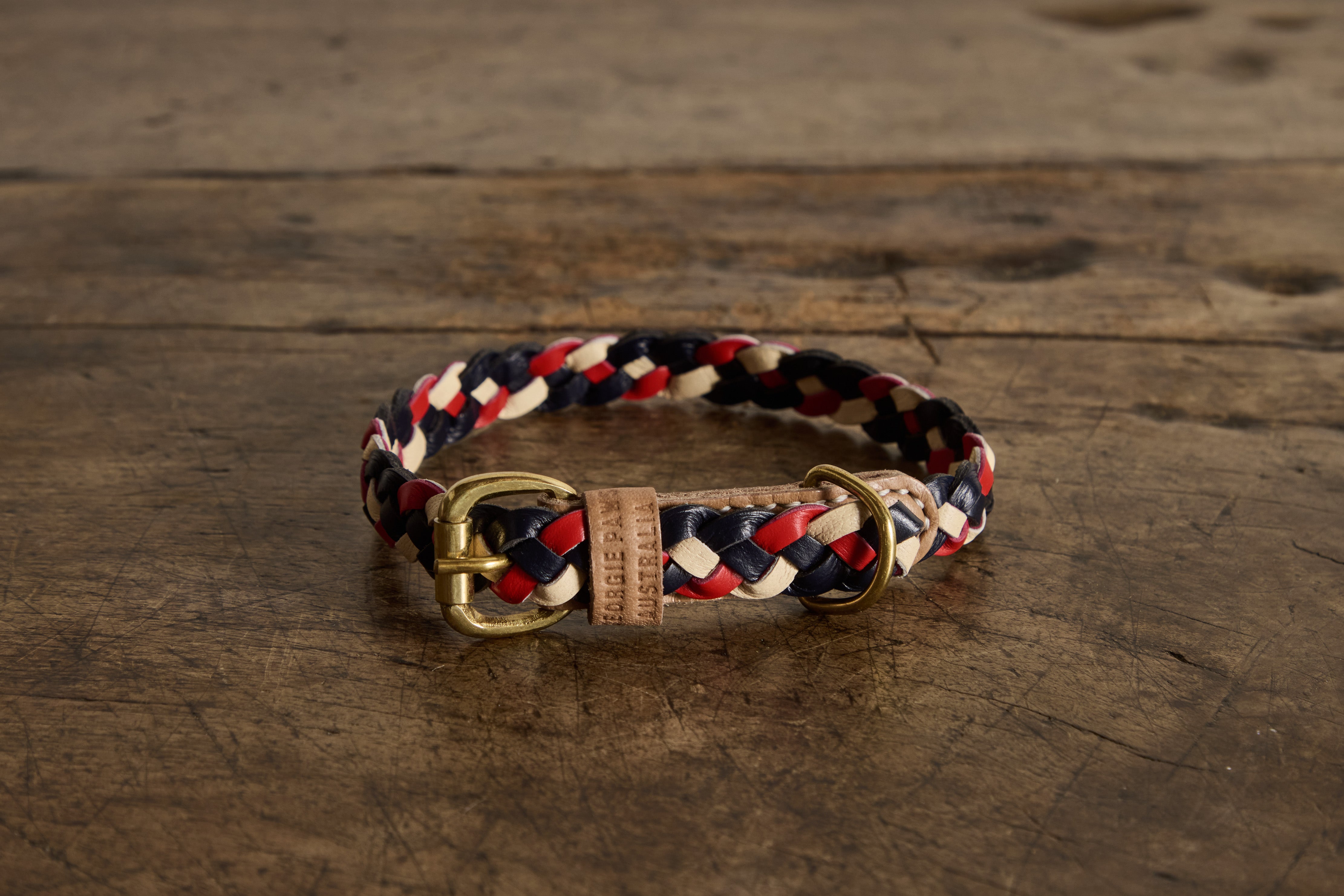 Georgie Paws, Flag Collar in Red, Navy & Chalk