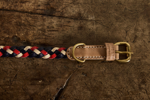 Georgie Paws, Flag Collar in Red, Navy & Chalk