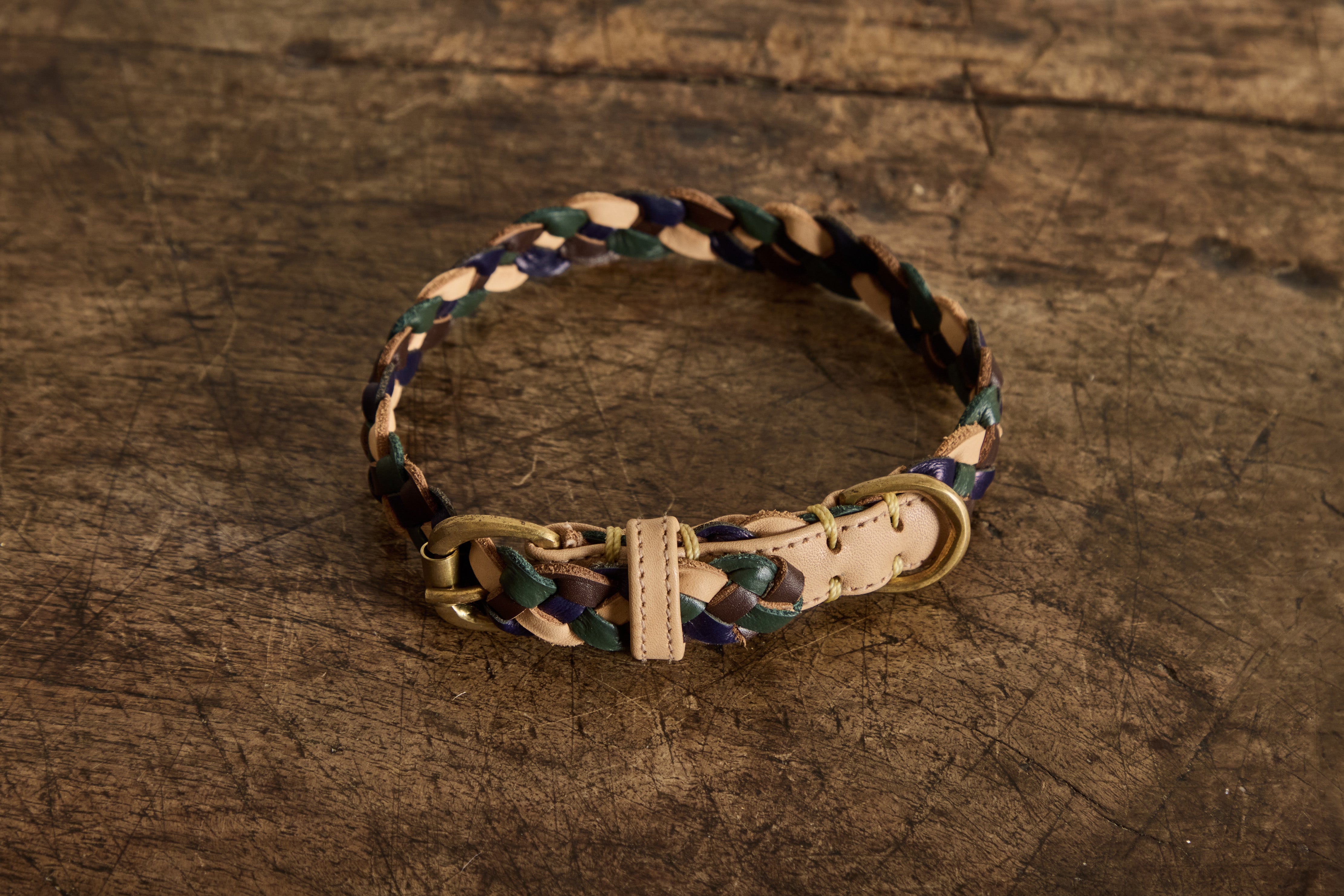 Georgie Paws, Bushland Collar in Forest, Navy & Tan