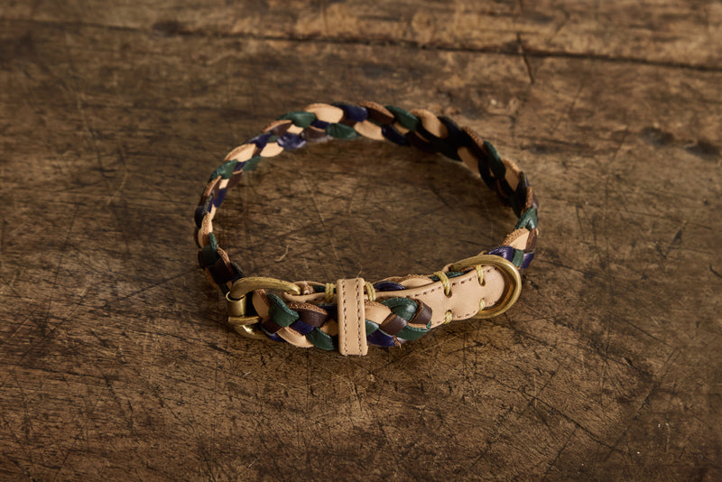 Georgie Paws, Bushland Collar in Forest, Navy & Tan