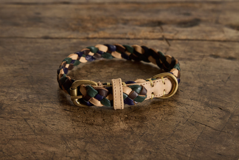 Georgie Paws, Bushland Collar in Forest, Navy & Tan