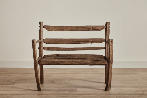Brutalist Wood Settee