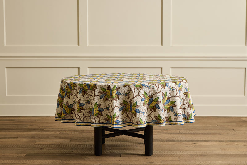 Night Bloom Tablecloth In Citron Medley