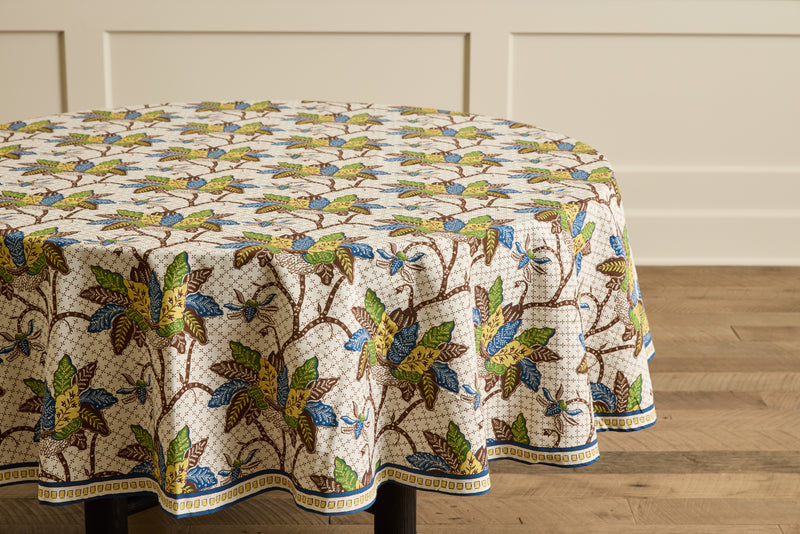 Night Bloom Tablecloth In Citron Medley