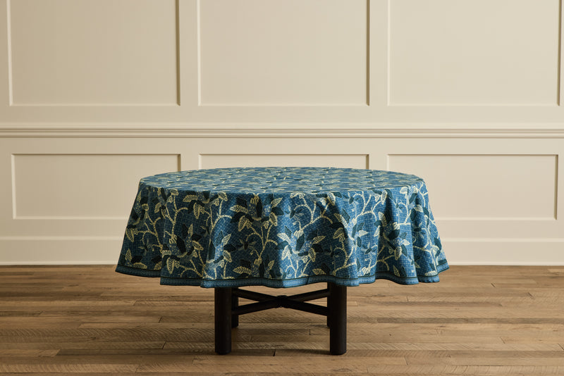 Night Bloom Tablecloth In Azure