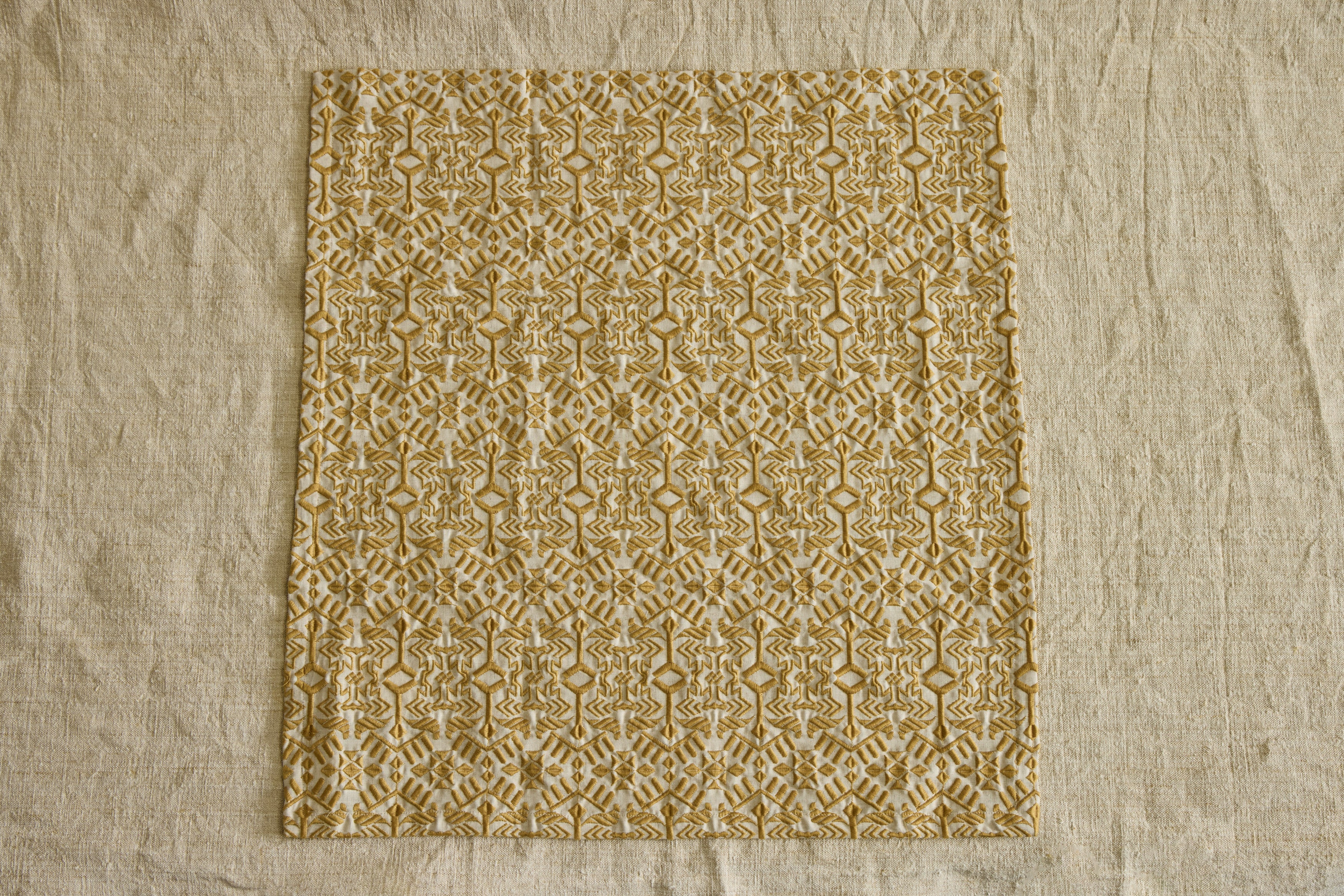 Ochre Embroidered Hand Towel
