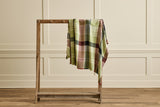 Merino Wool & Cashmere Throw in Basil Plaid