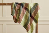 Merino Wool & Cashmere Throw in Basil Plaid