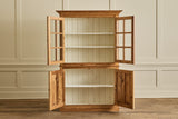 Belgian Pine Glass Door Cabinet