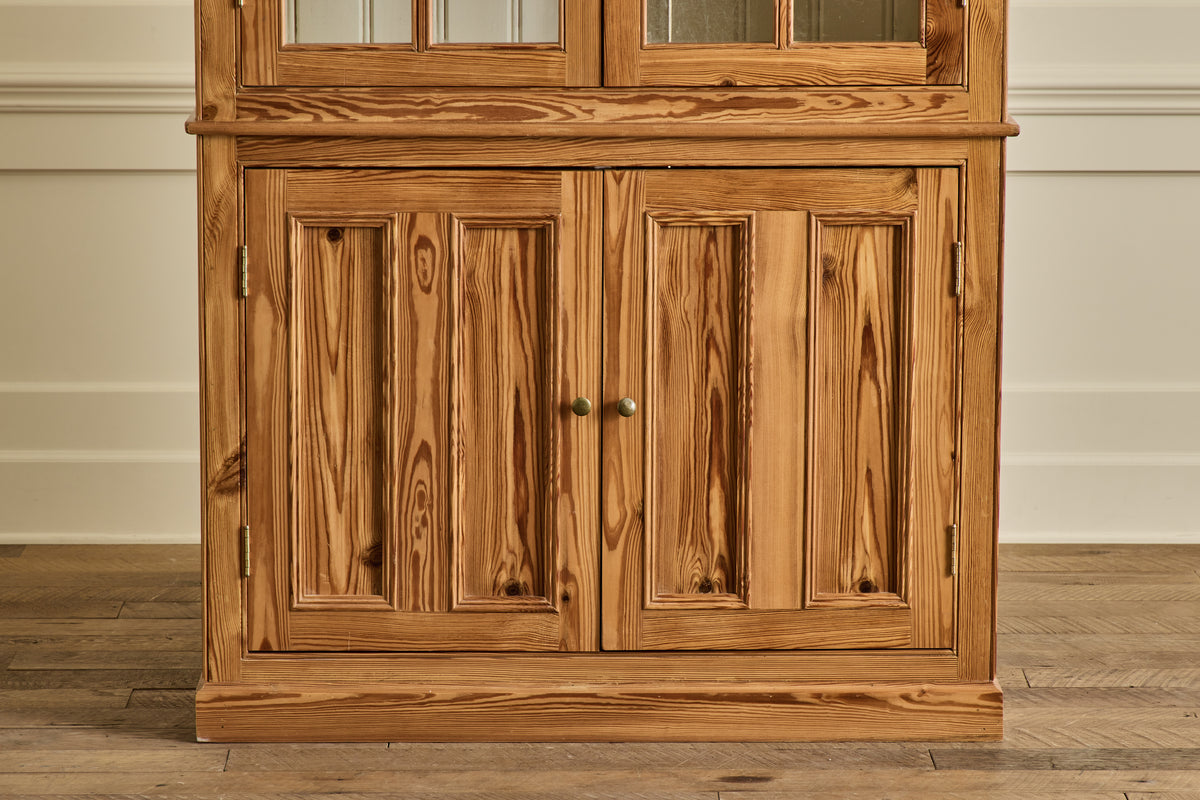 Belgian Pine Glass Door Cabinet