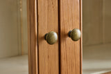 Belgian Pine Glass Door Cabinet
