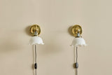 Pair of Ivars Glass & Brass Sconces