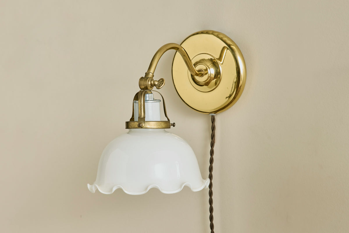 Pair of Ivars Glass & Brass Sconces