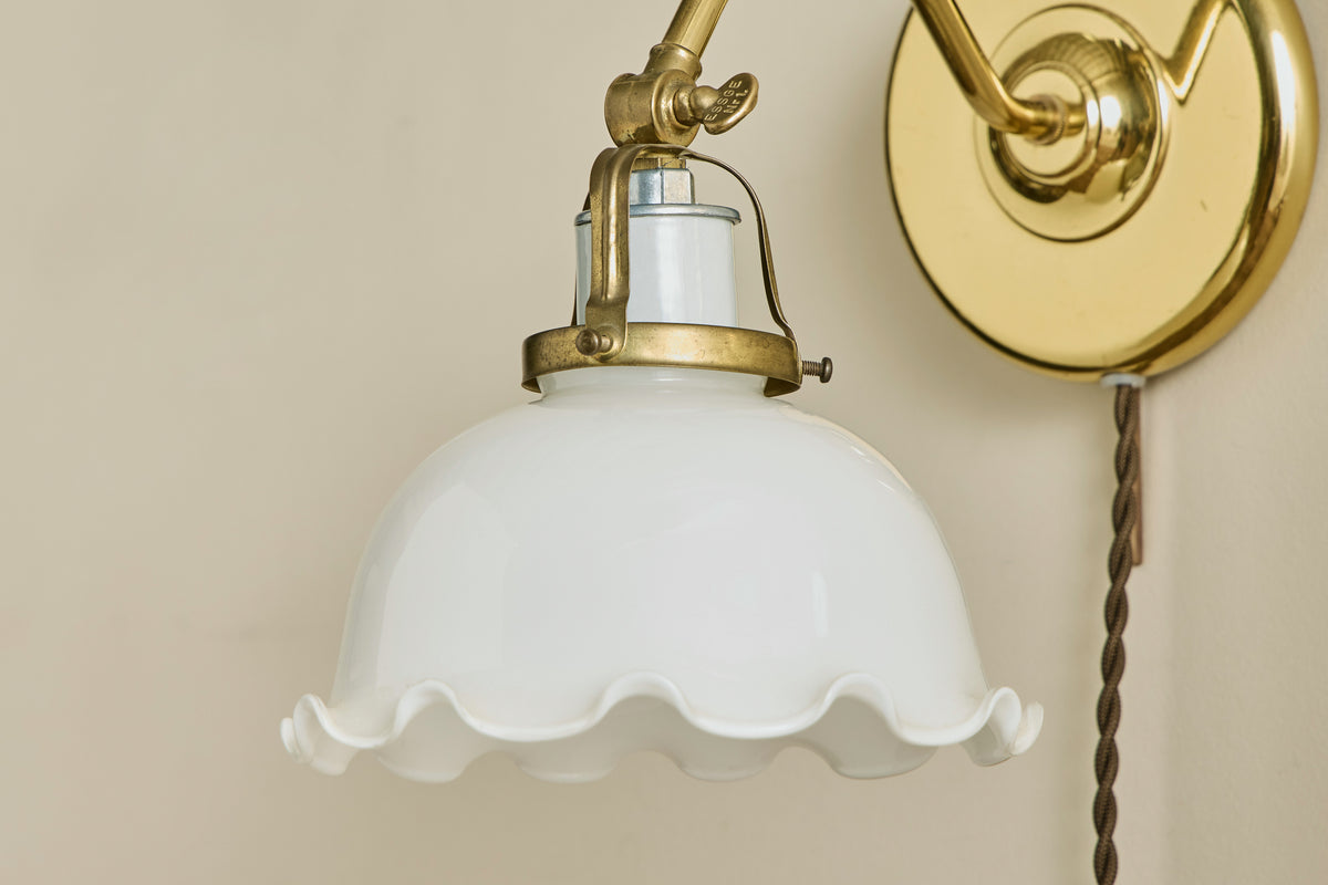 Pair of Ivars Glass & Brass Sconces