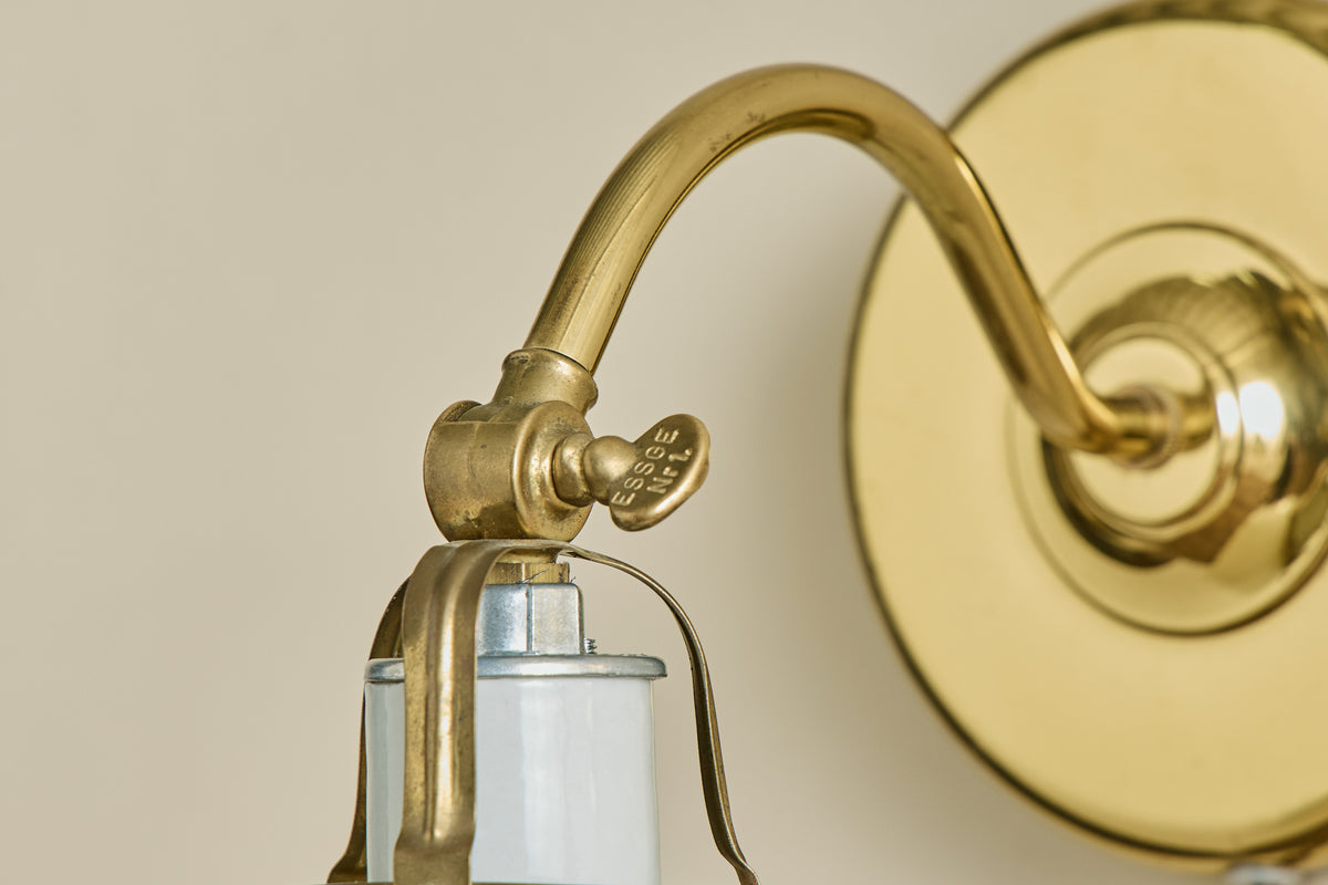 Pair of Ivars Glass & Brass Sconces