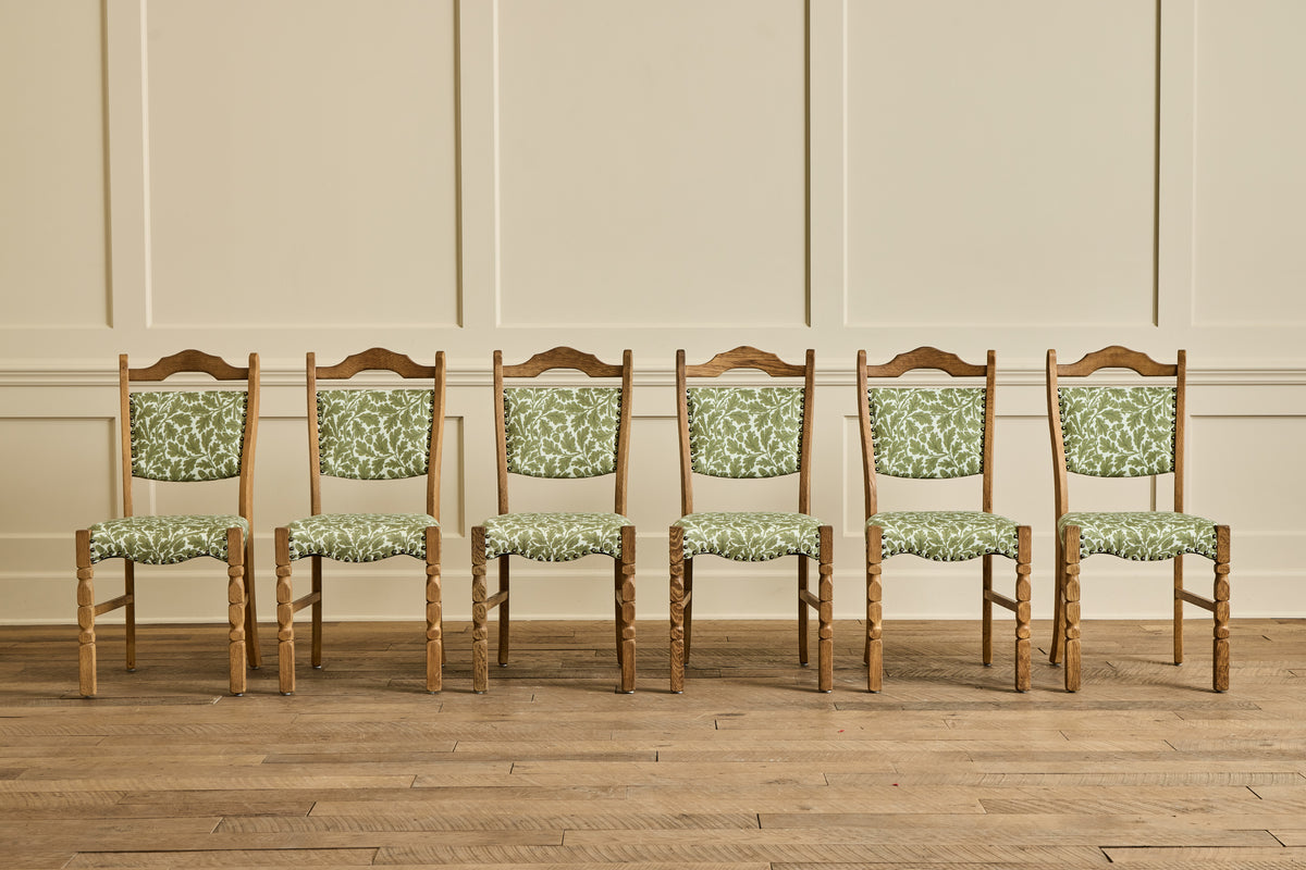 VTG SET OF 6 DANISH OAK DINING CHAIRS