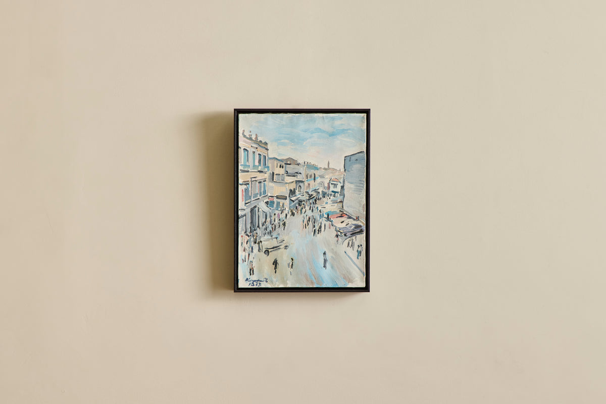 VTG EUROPEAN TOWNSCENE PAINTING