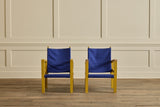 Pair. of Yellow Painted Lounge Chairs